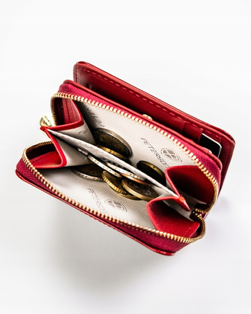 Women's wallet patent Saffiano leather PTN PH33-1-SAF Red