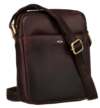 Men's Leather Shoulder Bag PTN 720-OPU Brown