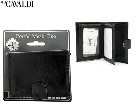 Portfel męski eko na blistrze F18-054W-BL Black