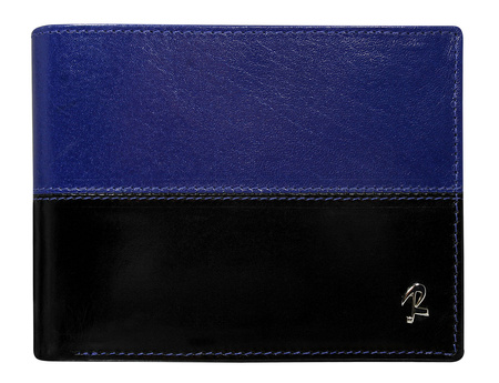 Portfel skórzany RFID ROVICKY N01-VT2 Black+Blue