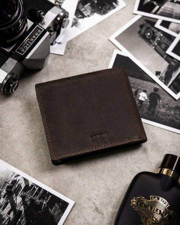 Leather wallet & key ring gift set PETERSON PTN SET-M-N994-CHM