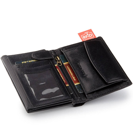 PETERSON PTN 339 2-1-1 BLACK RFID leather wallet