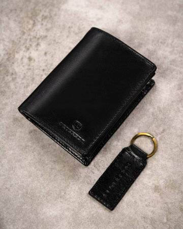 PETERSON PTN SET-M-1542-GVT preent leather wallet and key ring set