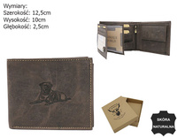 Portfel skórzany męski z wizerunkiem psa RFID N992-CHM-DOG-1 Brown