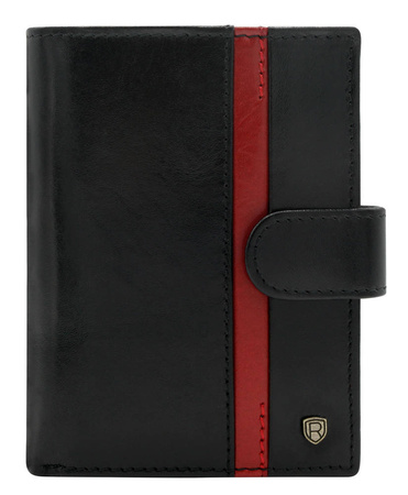 Portfel męski skórzany N575L-RVTP-3081 Black-Red