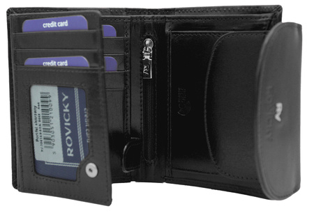 Portfel skórzany RFID ROVICKY RV-70614-9-BCA