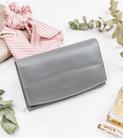 Portfel damski skórzany RD-06-GCL Gray