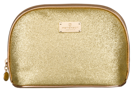 A glittering single-compartment travel cosmetic bag PTN KOS-L01-B Gold Peterson