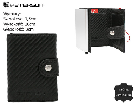 Men's natural leather wallet PTN W882-CF Black