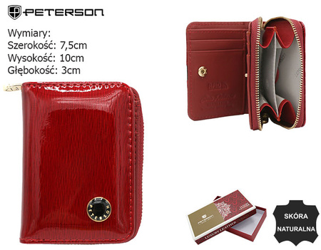 Women's wallet made of patent leather PTN PH33-1-SH Red