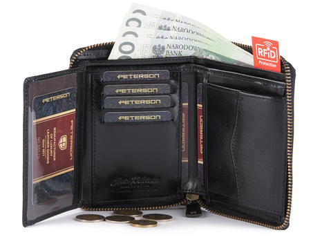 Portfel skórzany RFID PETERSON PTN 340 2-1-1
