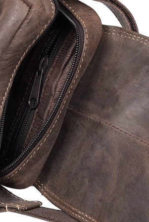 Leather bag 250591-MH BROWN