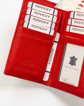 Women's wallet leather+PU RPX-23-PMT red