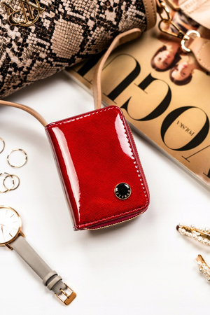 Women's wallet patent Saffiano leather PTN PH33-1-SAF Red