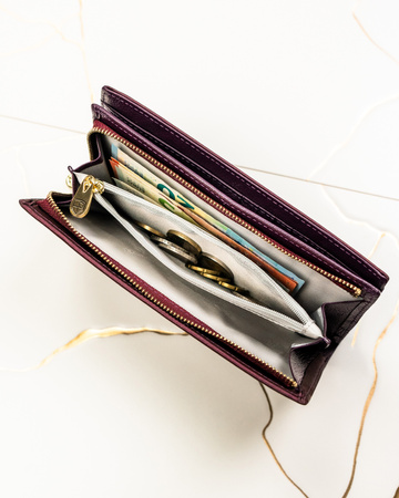 Portfel damski skóra naturalna+PU PTN PS1431-HNL Purple