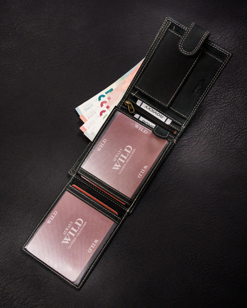 Portfel męski skórzany na blistrze N992L-CHM-BL Black