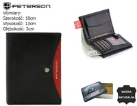 Portfel męski skórzany PTN 333.01 Black+Red