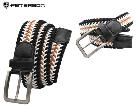 Pasek parciany z elementami skórzanymi PTN PAR-S-115 BWC-BL