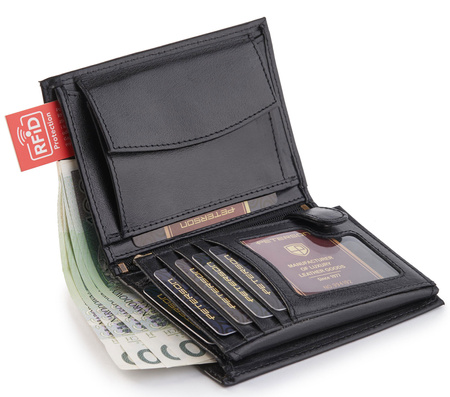 Portfel męski skórzany PTN 333.01 Black+Red