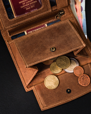 Leather wallet PTN 317 2-1-5 COGNAC