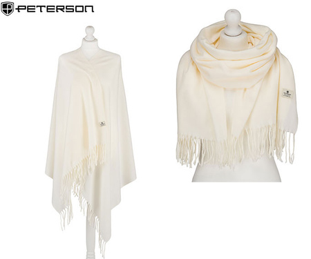 Large Women's Plaid Scarf with Fringes by Peterson SP100 Grey