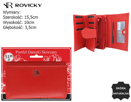 Portfel damski skórzany na blistrze R-D1512-NCD-BL Red