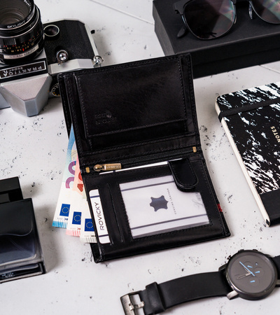 Portfel męski skórzany N62-RVTP-3050 Black-Red