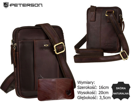 Torba skórzana + Etui PTN M22E-OPU Brown