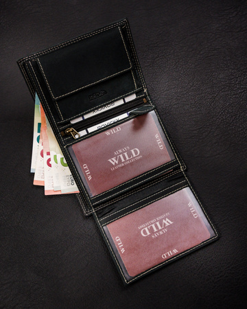 Portfel męski skórzany na blistrze N4-CHM-BL Black