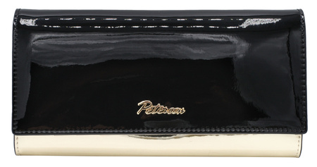 Portfel damski skórzany PTN 1N-409 Black+Gold