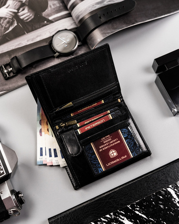 Men's leather wallet PTN N575-VT BLACK