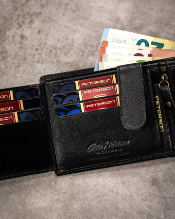 Zestaw prezentowy: portfel skórzany i brelok PETERSON PTN SET-M-1549L-GVT