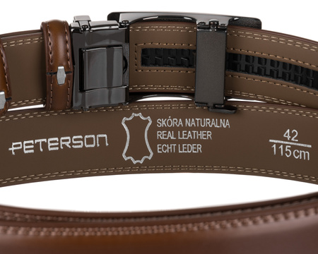 Pasek męski skórzany PTN A019-AS Brown