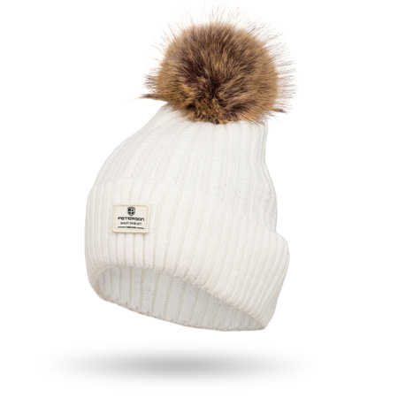 Warm Women's Hat with Angora Blend PETERSON PTN HAT-07 White