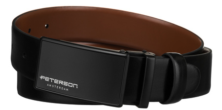 Gift Set: Reversible Men's Leather Belt + 2 Buckles PTN KL-B004 Peterson