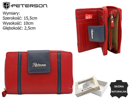 Portfel skórzany PTN KA-27 Red+Navy