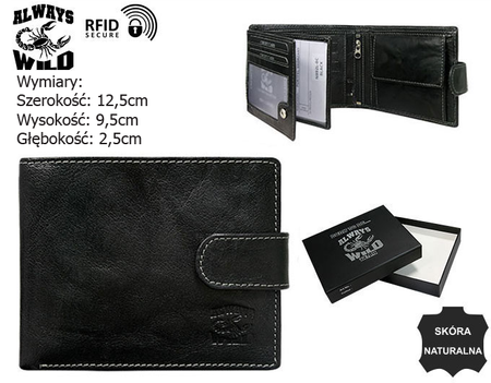 Portfel męski skórzany N992L-BC Black