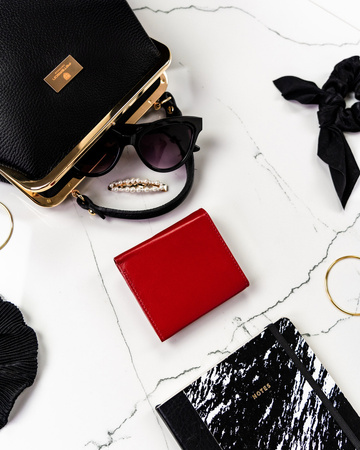 Women's natural leather wallet RD-AN01-GCL RED