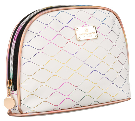 A white single-compartment travel cosmetic bag PTN KOS-L01-F White Peterson