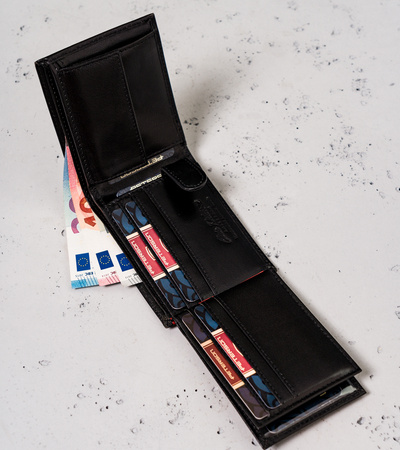 Portfel męski skórzany PTN 366.01 2-1-1 Black