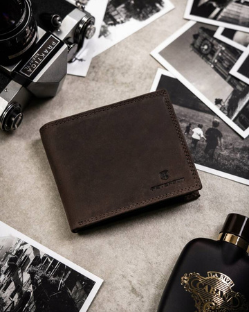 Leather wallet & key ring gift set PETERSON PTN SET-M-N994-CHM