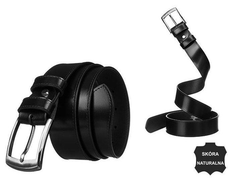 Men's leather belt NL-PM-24-95-SPL BLACK