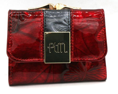 Portfel damski skórzany PTN 55287-NBF Red-Black