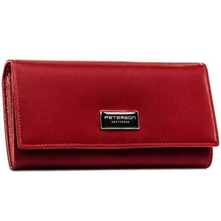 Portfel damski skóra naturalna+PU PTN PS122-HNL Red