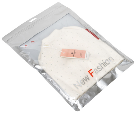 Czapka damska ozdobiona kryształkami PETERSON PTN HAT-05 White