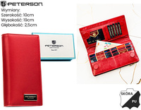 Portfel damski skóra naturalna+PU PTN PS1431-HNL Red