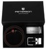 Gift Set: Reversible Leather Men's Belt + 2 Buckles Peterson PTN KL-B006-S001
