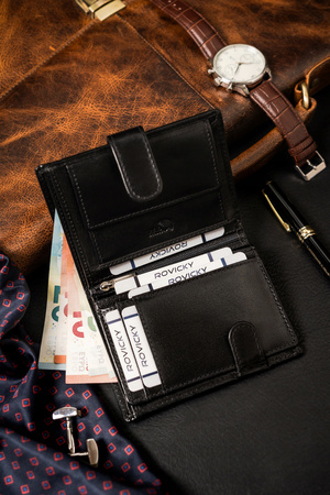 Leather Wallet RV-7680056-9-L-BCA Black