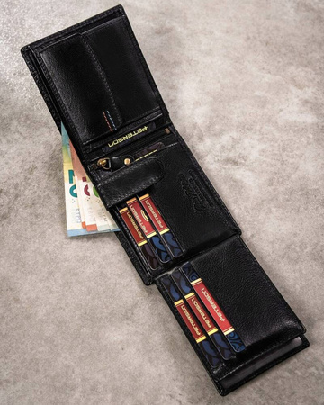 Zestaw prezentowy: portfel skórzany i brelok PETERSON PTN SET-M-1549-GVT