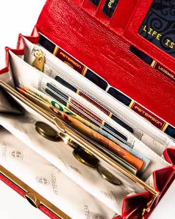 Portfel damski skóra+PU PTN PS122-PDS Red